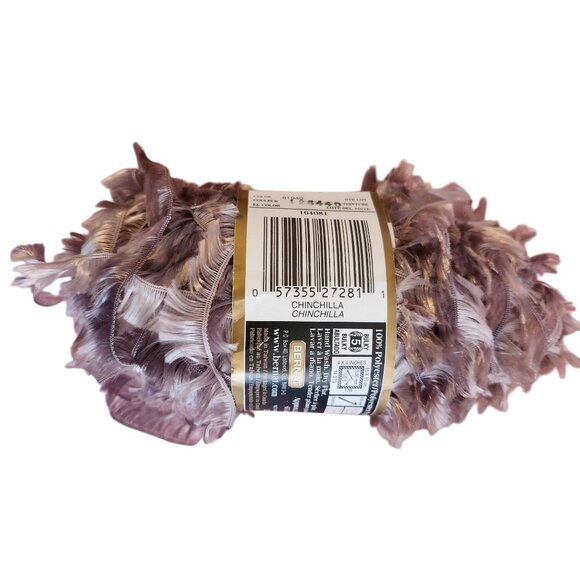 Bernat Boa Yarn Exotic 100% Polyester Eyelash 4 Skeins 50g Each Chinchilla - Picture 3 of 4